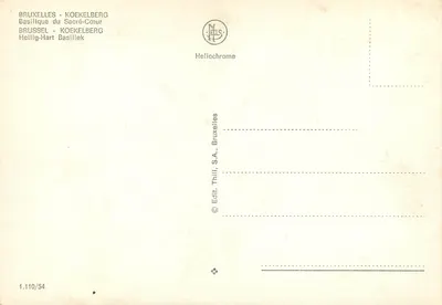 Bazylika Świętego Serca — Koekelberg — wydawnictwo Thill, S.A., Bruksela, n° 1.110/54 — Rewers