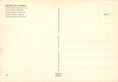 Brukselka - Wielki Plac — Urząd Miasta — Wydawnictwo DEMOL n°00151 — Rewers