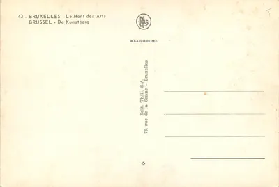 Brukselka - Mont des Arts — wydawca Thill, S.A. n°43 — Rewers