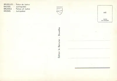 Palacio de Justicia — Monumento a los Caídos — Edición Bruxelles — Reverso