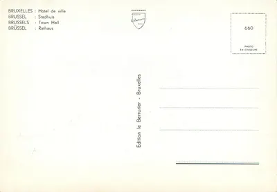 Bruxelles — Rada Miasta — wydawca Bruxelloir, nr 660 — Rewers