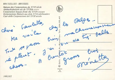 Bruxelas - Bruxelas - Casas das Corporações do século XVII — editor Neils, n° 100/182 — Verso