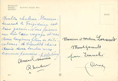 Bruxelas - Boulevard Adolphe Max — vista noturna iluminada — editor JC, n° 82 — Verso