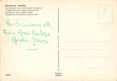 Brukselka - Brukselka - Budynki Komunii Europejskiej — Editions DEMOL, n° 100/87 — Rewers