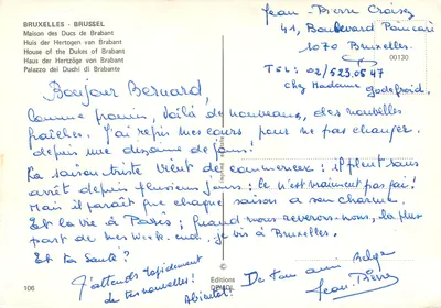 Bruxelas - Casa dos Duques de Brabante — Edições DEMOL, n°106 — Verso