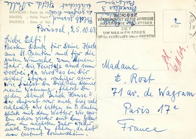 Porta de Hal — Bruxelas — editor não visível — Verso