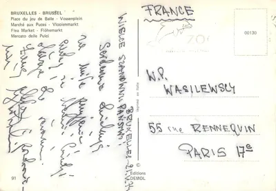 Mercado de pulgas - Vossenplein - Bruxelas — Edições DEMOL n°91 — Verso