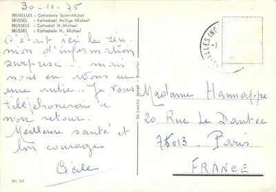 Bruselas - Catedral de San Miguel — Ed. Loockx, n° 310 — Reverso