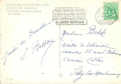 Brussels, Collegiate Church of Saint Gudule — Edition J. Corna, No 1/14 — Back