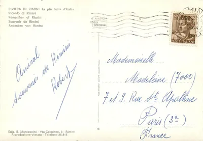 Rimini — Souvenir di Rimini — Ediz. B. Marcaccini — Rewers