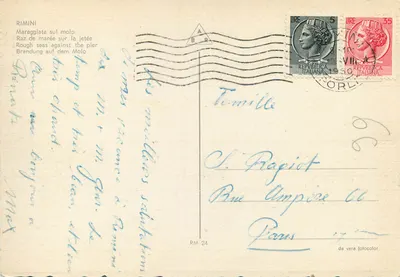 Rimini — Falujące na przystani — wydawca da vera fotocolor, nr RM 24 — Rewers