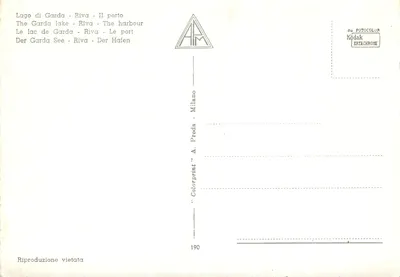 Lago di Garda - Riva - O porto — A. Preda, Milão, n° 190 — Verso