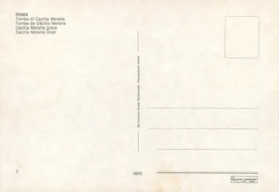 Tour z grobu Cecillii Metelli — Rzym — wydawca Panna-Graphicolor, nr 6600 — Rewers