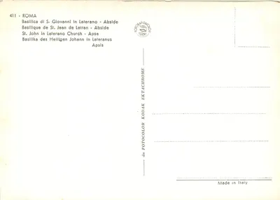 Bazylika św. Jana w Lateranie — Apsyda — Wydawca TERNI, nr 411 — Rewers