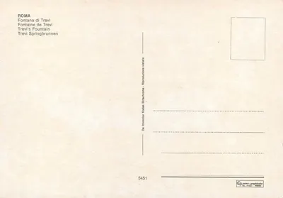 Trevi Fountain — Rome — Publisher parma-graphiccolor, no. 5451 — Back