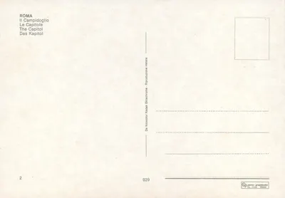 Roma — O Capitólio — editor Pame-Graphicolor, n° 929 — Verso