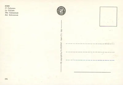 Roma — Coliseu — PLURIGRAF n°576 — Verso