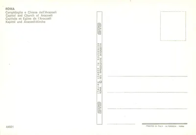 Roma - Campidoglio e igreja de Aracoeli — editor OTO, n° 44921 — Verso