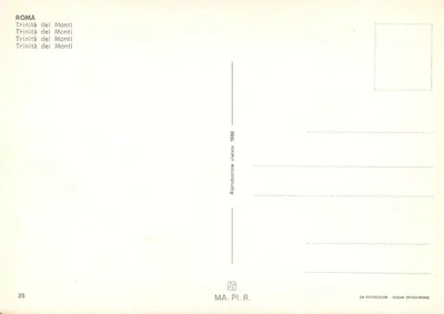 Roma - Trinità dei Monti — MA. PI. R. n°35 — Achterkant