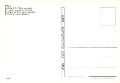 Basílica de Santa María Mayor — Roma — editor OTO, n° 14609 — Reverso