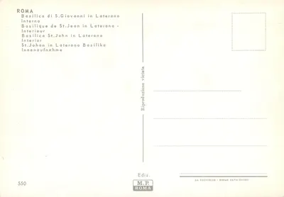 Basílica de São João de Latrão — Interior — M.P. Roma n°550 — Verso