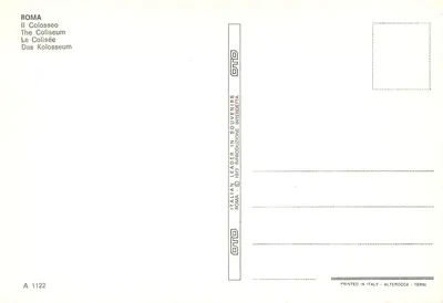 Coliseu de Roma — vista panorâmica — editor OTO, série A 1122 — Verso