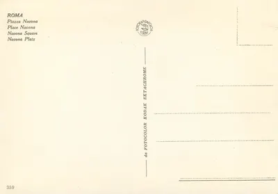 Piazza Navona — Roma — editora TERNI n°359 — Verso