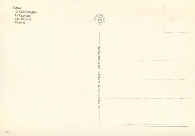 Roma — O Capitólio — editor TERNI, n° 192 — Verso