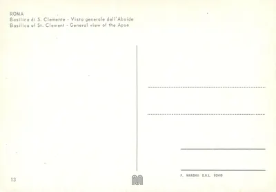 Basílica de São Clemente em Roma — vista geral da abside — editor P. Marzari S.R.L. Schio, n°13 — Verso