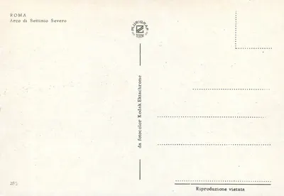 Arco di Settimio Severo — Rzym — wydawca Purigrafe Terni, n° 285 — Rewers