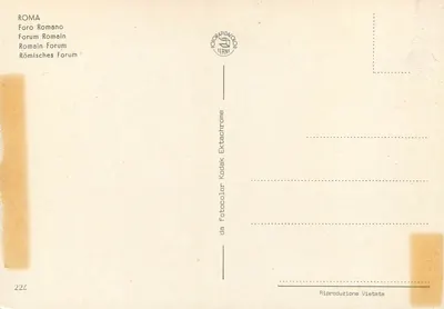 Forum Rzymskie — Ruiny antyczne z basenem — FOTORAPIDACOLOR TERNI n°222 — Rewers