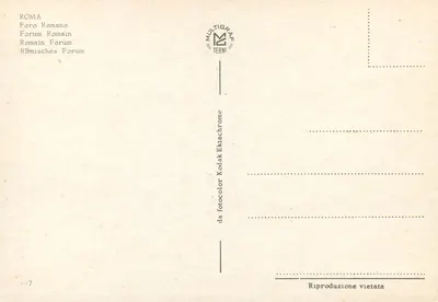 Fórum Romano — vista aérea — MULTIGRAF TERNI n°17 — Verso
