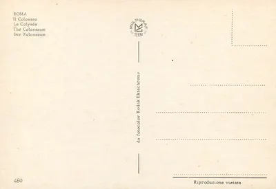 Coliseu de Roma — vista panorâmica — Multigrat Terni n°460 — Verso