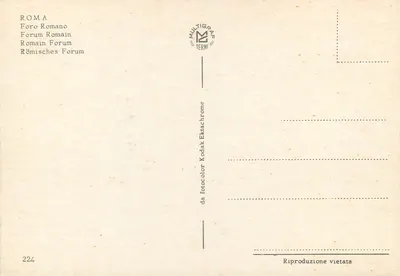 Rzym — Forum Rzymskie — MULTIGRAF TERNI n°224 — Rewers