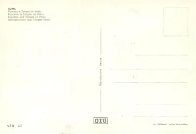 Rzym - Tempel Westy i fontanna — OTO SÃR 221 — Rewers