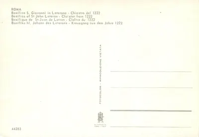 रोमा - सेंट-जॉन-डी-लेटेरन के बेसिलिका - 1222 के क्लॉस्टर — अल्टेरोक्का टर्नी — पीछे