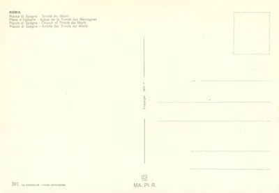 Piazza di Spagna — Schody i klasztor Trójcy Świętej — MA. PI. R. n°301 — Rewers