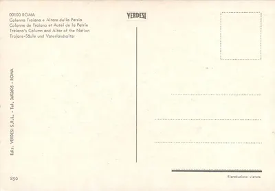 Kolumna Trajana i Altarz Ojczyzny — Rzym — VERDESI n°250 — Rewers