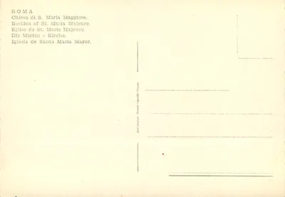 Rzym — Bazylika Świętej Maryi Wielkiej — wydawca Stab. Grafica Cesare Capitello-Roma, numer serii nie widoczny — Rewers