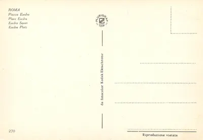 Piazza Esedra — Rom — Verlag Plurigraf Terni, n° 270 — Rückseite