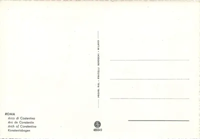 Arcus Konstantyna — Rzym — wydawca Fratelli Scrocchi, n° 4853-9 — Rewers
