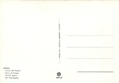 Piazza del Popolo — Roma — Fratelli Scrocchi Milano n°4853-18 — Verso
