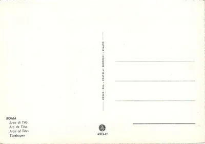 Arcus Tytusa — Rzym — wydawca Fratelli Scroccchi, n° 4853-17 — Rewers