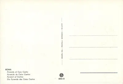 Piramida Caius Cestius — Rzym — Fratelli Scroccchi, nr 4853-19 — Rewers