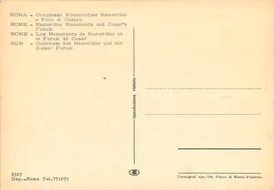 Rzym — Kompleks monumentalny Mamertin i Foro Cesarego — Tecnofraf spa — Rewers