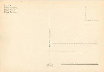 Roma — Piazza Colonna — Cecanis — Verso