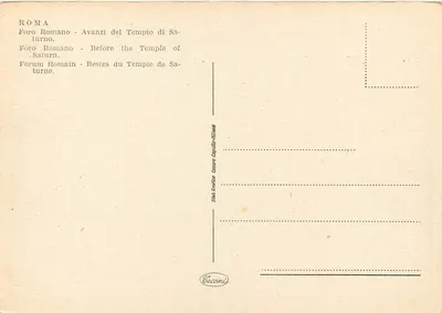 Rzym — Foro Romano — Ruiny świątyni Saturna — Stab. Grafico Cesarre Capalbo-Niliani — Rewers