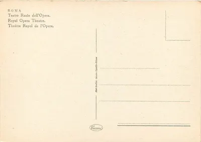 Rzym — Teatro Reale dell'Opera — wydawca Cecconini — Rewers