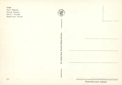 Forum Rzymskie — Ruiny i kościoł Santa Maria di Loreto — Plurigran Terni n°217 — Rewers