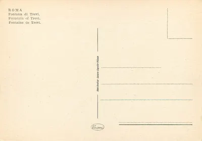 Fontanna Trevi — Rzym — wydawca Stab. Grafica Caccia-Nicola — Rewers